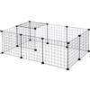 Easycomfort Recinto per Cuccioli e Piccoli Animali Modulabile in Metallo e PP, 12 Pannelli da 35x35 cm Nero