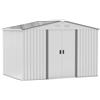 Easycomfort Casetta da Giardino con Doppie Porte Scorrevoli, in Acciaio, 277x195x192cm, Argento