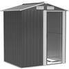 Easycomfort Casetta da Giardino Porta Attrezzi in Acciaio, Tetto inclinato e 4 Prese d'Aria, 152x132x188cm