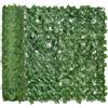 Easycomfort Rotolo di Siepe Artificiale per Balcone e Giardino in PE Anti-UV, Siepe Finta con Foglie Verde Scuro 300x100cm