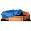 Easycomfort Sabbiera per Bambini in Legno con Sedili e Copertura, Età 3-8 Anni, 139.5x139.5x21.5cm