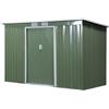 Easycomfort Casetta da Giardino Porta Utensili in Lamiera di Acciaio, Capanno da Giardino in Acciaio con Porte Scorrevoli, 280x130x172cm, Verde Chiaro