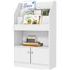 Easycomfort Scaffale Portagiochi per Bambini con Libreria e Armadietto in Legno, 60x29.5x100cm, Bianco