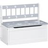 Easycomfort Cassapanca Moderna Portagiochi con Leva a Gas, in MDF e Legno di Pino, 60x30x50 cm, Bianco e Grigio