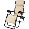 Le Stelle Sedia Sdraio Zero Gravity da Giardino Reclinabile Pieghevole con Telaio in PVC Colore Beige