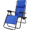 Le Stelle Sedia Sdraio Zero Gravity da Giardino Reclinabile Pieghevole con Telaio in PVC Colore Blu