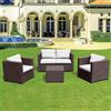 Le Stelle Set Salotto da Giardino in Polyrattan con Divano, Poltrone Tavolino e Cuscini Colore Marrone
