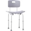 Easycomfort Sedia da Doccia per Bagno in Alluminio e Plastica Altezza Regolabile 8 Livelli 71-88cm Piedini Antiscivolo