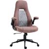 Easycomfort Sedia da Ufficio Ergonomica con Altezza Regolabile, Braccioli Ribaltabili e 5 Ruote, 67x70x114-124 cm