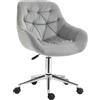 Easycomfort Sedia da Ufficio Ergonomica Girevole con Altezza Regolabile e Ruote, Rivestimento in Velluto, 59x58x80-90cm, Grigio