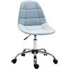 Easycomfort Sedia da Ufficio Ergonomico, Sedia Girevole Scrivania, Regolabile Senza Braccioli, Azzurro, 59x59x81-91cm
