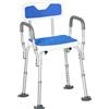 Easycomfort Sedia per Doccia con Imbottitura e Altezza Regolabile, Braccioli e Piedini a Ventosa
