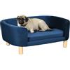Easycomfort Cuccia per Cani da Interni, Divano per Gatti o Cani di Taglia Piccola e Media Max. 22.5kg, in Velluto Blu