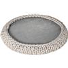 Easycomfort Cuccia per Cani e Gatti Rotonda, Rialzata e Lavabile in Cotone PP, Cuscino Imbottito, ?93x15cm, Grigia