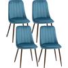 Easycomfort Sedie da Cucina Imbottite, Set 4 Pezzi in Poliestere e Acciaio, 47x55x86 cm, Blu