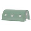 Easycomfort Serra a Tunnel da Esterno 4.5x3x2m con Copertura in PE, Porta con Cerniera e 6 Finestre, Verde
