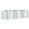Easycomfort Serra a Tunnel in PVC Trasparente e Acciaio con Porte a Cerniera, 295x100x80 cm