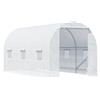 Easycomfort Serra da Giardino a Tunnel 4.5x2x2m con Copertura in PE e Tubi in Metallo, Bianco