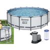 BESTWAY Piscina Fuori Terra Tonda Bestway Steel Pro Max 5612Z con Telaio in Acciaio