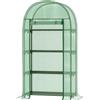 Easycomfort Serra da Giardino con Ripiani in Metallo, Copertura in PE e Porta Avvolgibile 80x49x160cm, Verde