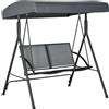 Easycomfort Dondolo a 2 Posti da Giardino con Tettuccio Regolabile, 140x118x162cm Grigio