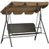 Easycomfort Dondolo da Giardino 3 Posti con Tettuccio Regolabile in Rattan PE e Acciaio, 167x112x153cm
