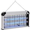 Easycomfort Elettroinsetticida da Esterno e Interno con Lampada Antizanzare UV per 60m², Zanzariera Elettrica 20W, Nero e argento