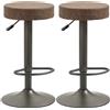 EasyComfort Set 2 Sgabelli Alti Moderno da Bar Girevoli con Poggiapiedi e Altezza Regolabile, in pelle PU, 35x36x64-85cm, Marrone