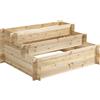Easycomfort Fioriera in Legno di Abete a 3 Livelli, Cassetta per Orto Rialzato da Esterno, 120x100x54cm