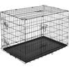 Easycomfort Gabbia per Animali Domestici Trasportino per Cani e Gatti Pieghevole in Acciaio Doppia Apertura, 121x77x82cm, Nero