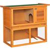 Easycomfort Gabbia per Conigli a Due Piani, Conigliera da Esterno con Casetta per Conigli in Legno di Abete, 90x45x80 cm