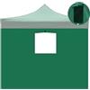 Divina Garden Telo laterale 3x2mt verde impermeabile con finestra per gazebo richiudibile 3x3mt