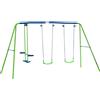 Easycomfort Set Altalene da Giardino per 4 Bambini, 1 Altalena Doppia e 2 Altalene Singole, Capacità di peso 45kg (Altalena) 180kg (Totale), 280x140x178cm