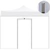 Divina Garden Telo laterale 6x2mt bianco impermeabile con porta avvolgibile per gazebo richiudibile 3x6mt