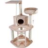 Le Stelle Tiragraffi a Castello per Gatti Beige Rivestimento Peluche con Corde e Pali Bianchi 55x55xh.120cm 8024299800297
