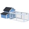 Easycomfort Gabbia per Galline Ovaiole con Zona Corsa e Vassoio di Nidificazione Rimovibile, Pollaio da Giardino in Legno con Tetto Impermeabile, 180x91x79 cm