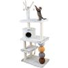Le Stelle Tiragraffi ad Albero Castello per Gatti Alto 100cm con Lettino , Pali e Palle Colorate in Sisal 8024299800235