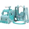 Easycomfort Set Scivolo per Bambini 18-48 Mesi con Altalena, Macchinina e Canestro, 201x151x87.5cm, Azzurro