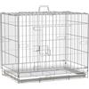 Easycomfort Kennel Gabbia per Cani Pieghevole in Acciaio Galvanizzato, Porta con Blocco e Fondo Rimovibile