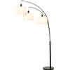 EasyComfort Lampada da Terra 3 Luci e Braccia Flessibili Base in Marmo Altezza 205cm