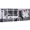 Easycomfort Stampa su Tela con Bambina, 80x40cm, 5 Pezzi per Casa e Ufficio, Tela in Legno di Pino e Vernice ad Acqua, Nero Bianco Rosso