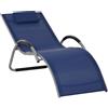 Easycomfort Lettino Prendisole in Alluminio, Sedia Sdraio da Giardino in Textilene con Poggiatesta Rimovibile