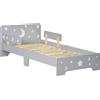 Easycomfort Letto per Bambini 3-6 Anni con Motivi a Stelle e Luna in Pannelli di MDF e Truciolato, 143x76x49 cm