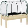 Easycomfort Letto per Orto in Cassetta con Serra da Giardino, Portapiante da Esterno in Legno e PE per Fiori e Verdure, 121x55x117cm