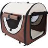 Easycomfort Trasportino Gabbia da Trasporto per Cani Gatti e Animali Domestici Pieghevole 61x46x51cm caffè