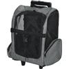 Easycomfort Trasportino Zaino 2 in 1 per Cani e Gatti con Tasche Laterali, Maniglia Telescopica e Ruote, 42x25x55cm, Grigio