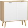 Easycomfort Mobile Multiuso Moderno in Truciolato e Legno di Pino con Ripiano Interno Regolabile su 3 Livelli, 77x35x77.5 cm