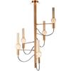 Punto Luce Store LAMPADARIO DA SOFFITTO FLUTE 5 LUCI IN VETRO STRUTTURA ORO SATINATO