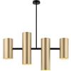 Leolux SOSPENSIONE MODERNA METROPOLIS S4 CILINDRI IN ORO STRUTTURA NERA
