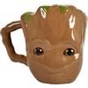 Elbenwald tazza in design 3D per fan di Guardians of the Galaxy - design Groot - 10 x 11,5 x 13 cm - 450 ml - ceramica - marrone